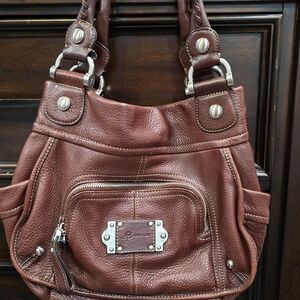 b. makowsky Rich Brown Leather Hobo Bag